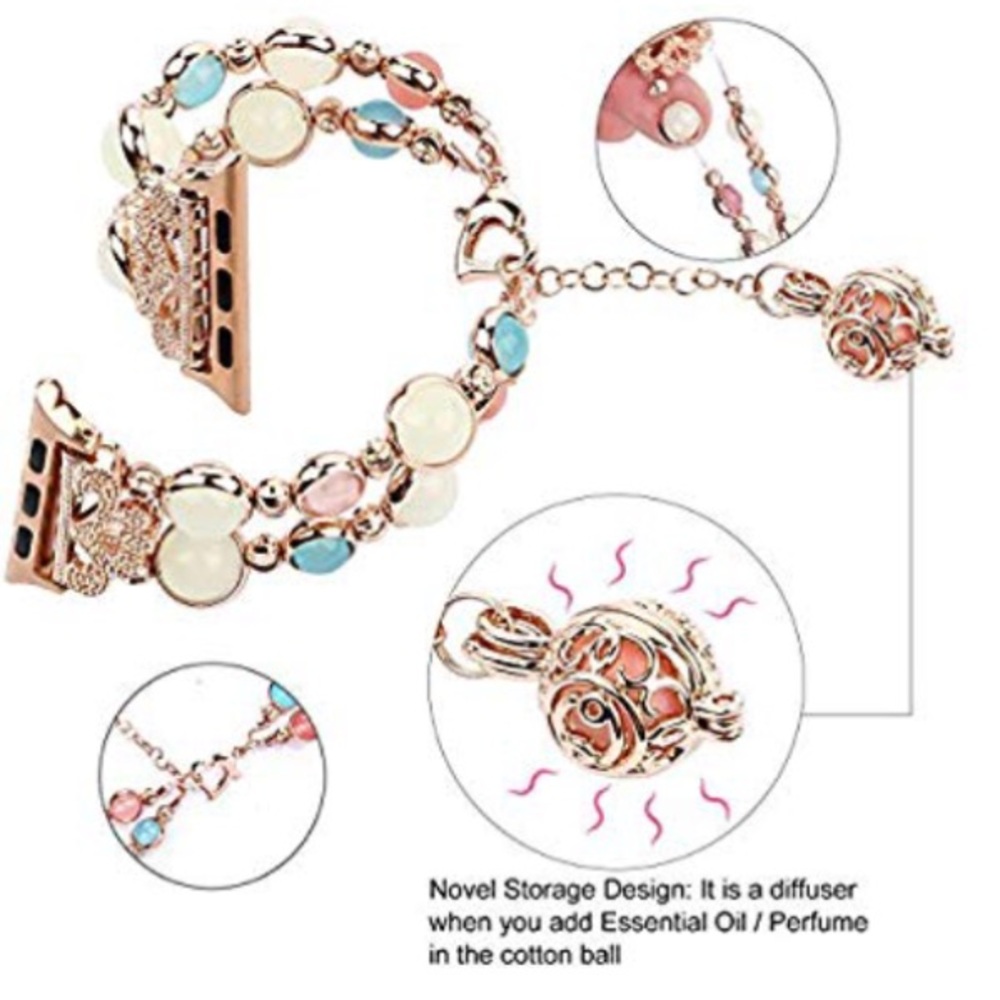 For IWatch Band  38/40/4242/44/45mm Adjustable Wristband Night Luminous Pearl - Picture 4 of 11